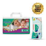 Prado 2(Small 3-6kg) 80 Diapers Buy 2 get 1 wipes free
