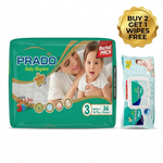 Prado 3(medium 6-11) 36 Diapers bachat pack Buy 2 get 1 wipes free