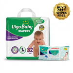 Vigo Baby diapers Size L (large) 7-15 kg pack of 32 Buy 2 get 1 wipes free