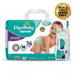 Vigo Baby Diaper Size M (medium) 4-9 kg pack of 36 Buy 2 get 1 wipes free