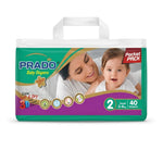 Prado 2(Small 3-6kg) 40 Diapers Bachat pack Buy 2 get 1 wipes free