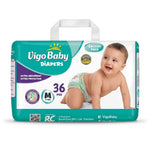 Vigo Baby Diaper Size M (medium) 4-9 kg pack of 36 Buy 2 get 1 wipes free